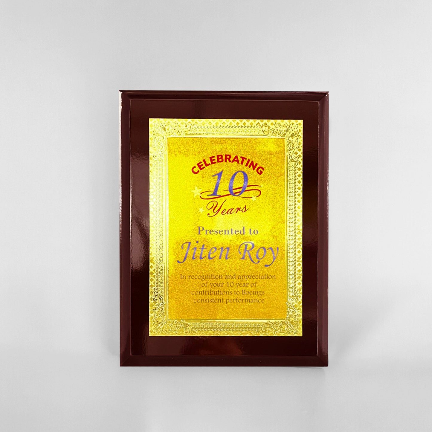 10x12 Inches Golden Plate Memento ( FP 10750 C )