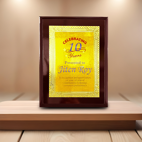 10x12 Inches Golden Plate Memento ( FP 10750 C )